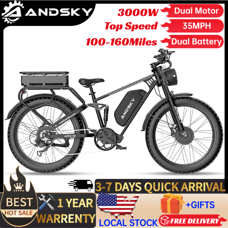 Mid Drive Motor Kit 52V 1000W - ANDSKY Apex50 AWD Electric Bike 3000W