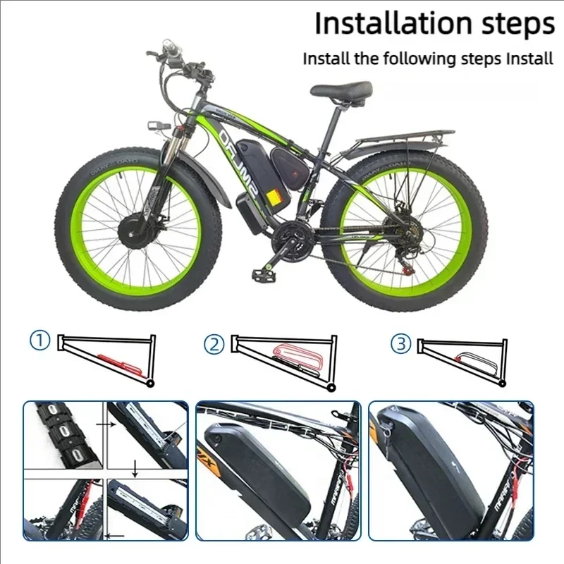 🔋36-48-52V For Motor Electric  - đánh giá và giá Ebike Battery 48V 20Ah Hailong