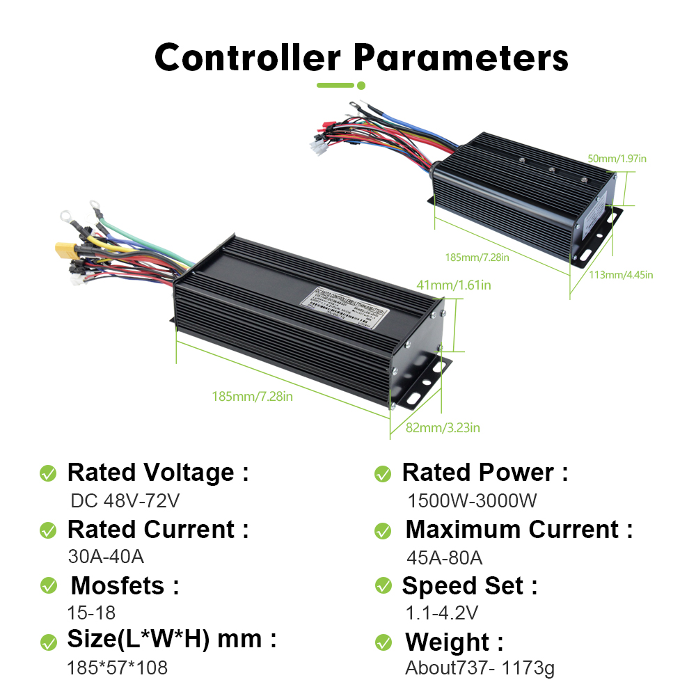 E-bike 3Mode 48V 52V 60V 72V 4 - đánh giá và giá Sine Wave Controller 48V 72V 80A