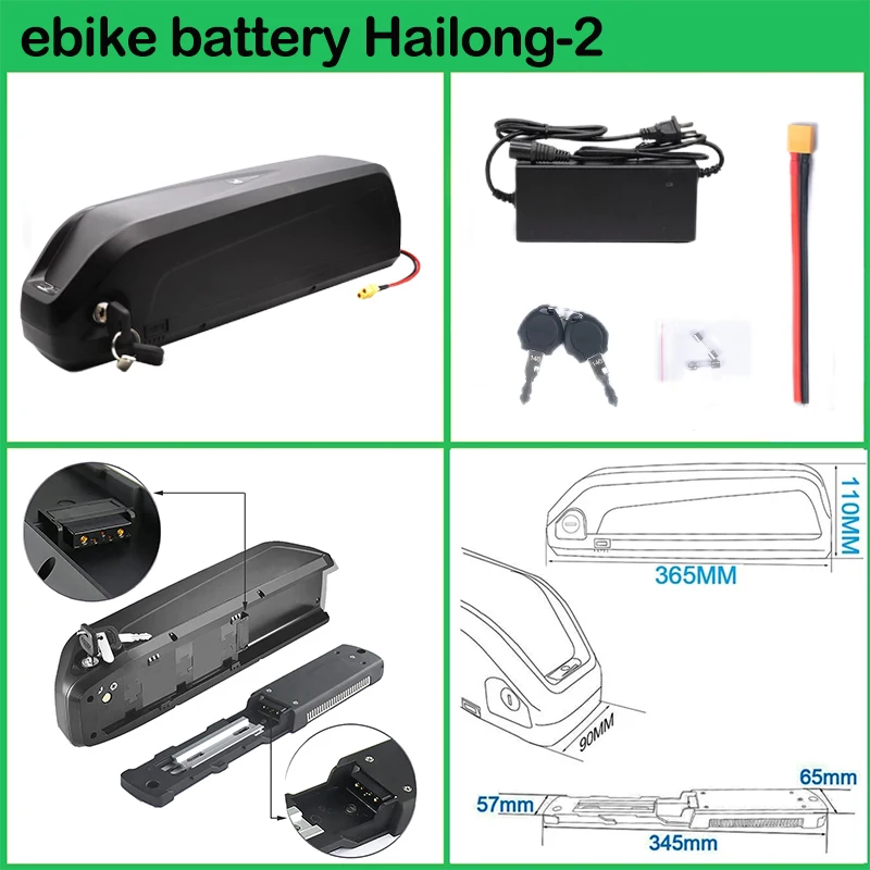 Hailong 36 52 60 72v 48v 20ah  - đánh giá và giá Ebike Battery 48V 20Ah Hailong