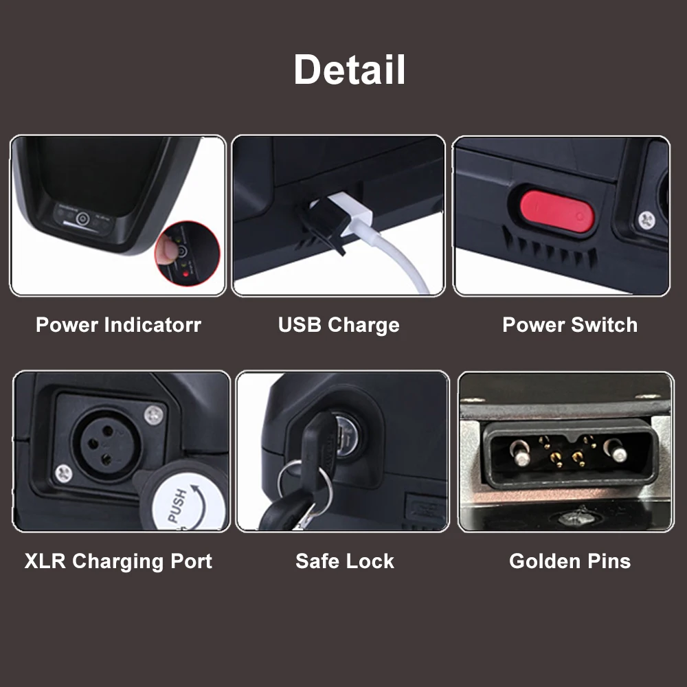 Hailong 36 52 60 72v 48v 20ah  - đánh giá và giá Ebike Battery 48V 20Ah Hailong