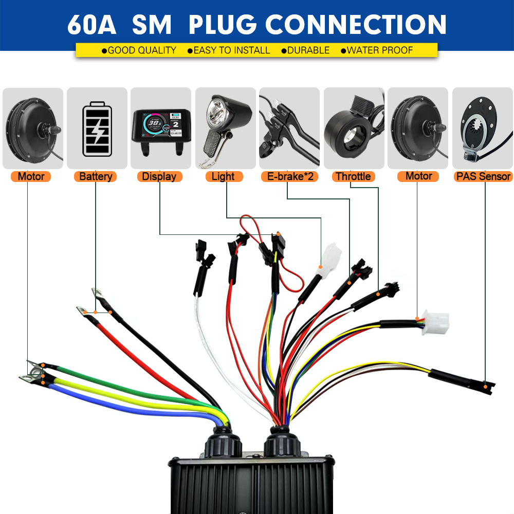 2000W-5000W 48V-72V E-Bike 3-m - đánh giá và giá Sine Wave Controller 48V 72V 80A