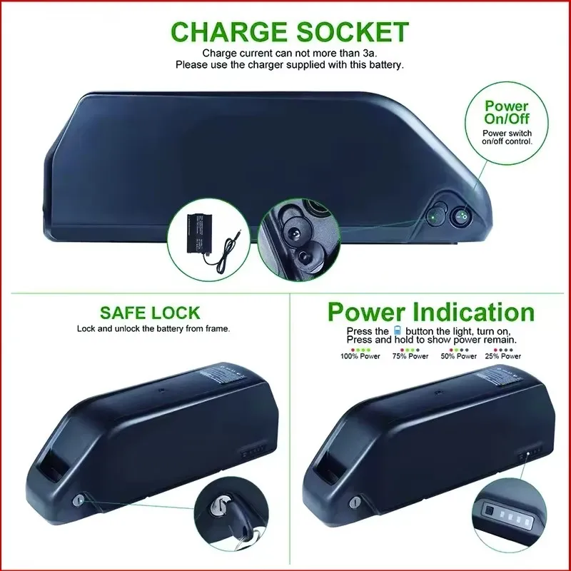E Bike Hailong chamrider batte - đánh giá và giá Ebike Battery 48V 20Ah Hailong